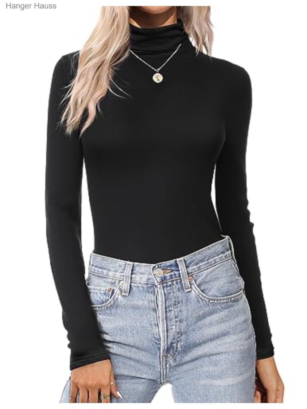 Turtleneck Long Sleeve Thermal Top Slim Fit Base Layer Pullover